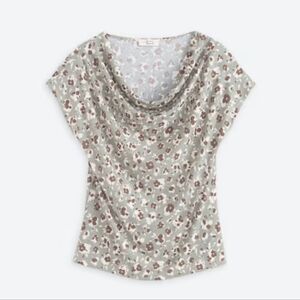 Beacon Jacqueline Short Sleeve cowl neck Top floral SP